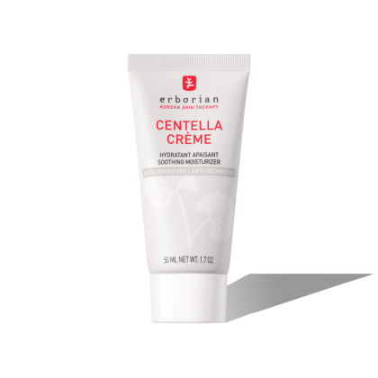 קרם לחות סנטלה CENTELLA CREAM בנפח 50 מ"ל, מרגיע ומזין את עור הפנים, מועשר בחומצה היאלורונית. מסייע בהפחתת אדמומיות ומיועד לכל סוגי העור